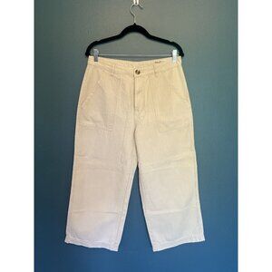 Wish List Wide Leg High Rise Crop Jeans in Cream Color‎ Size Large